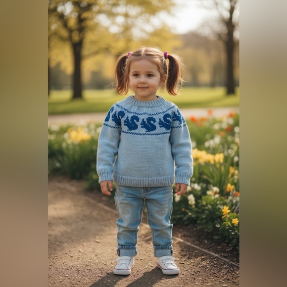 Hand Knit Squirrel Pattern Sweater - Size 2T - Picture 8 of 8